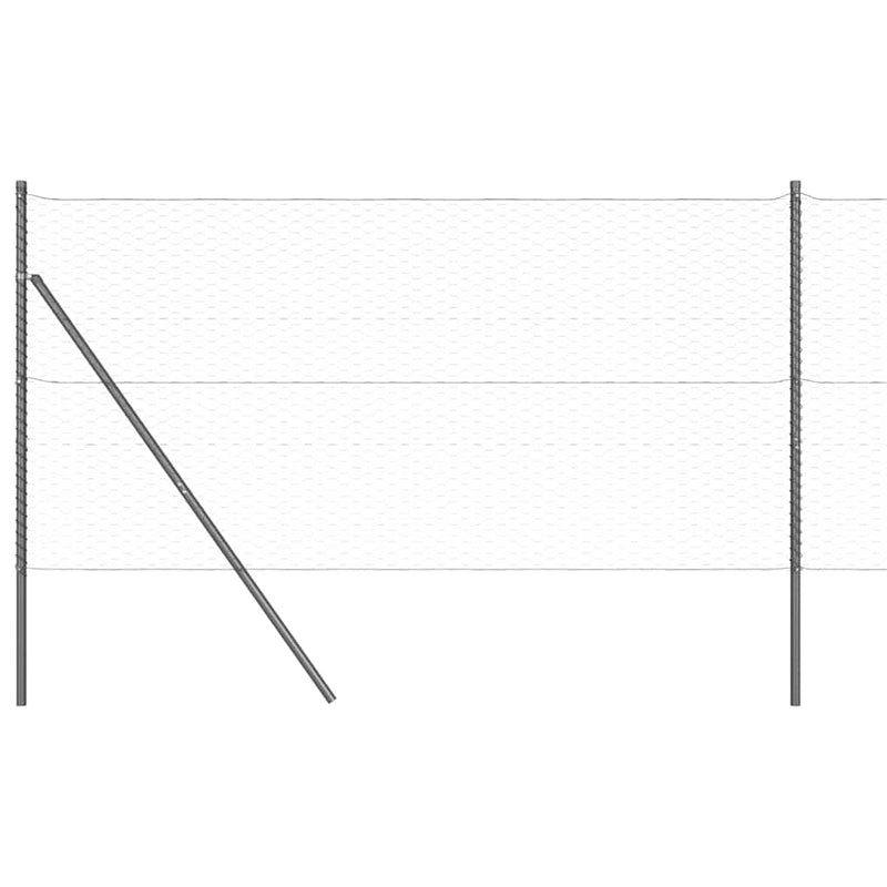vidaXL Kerítés oszlopokkal Szürke 1.2 x 25 m PVC-bevonatos acél