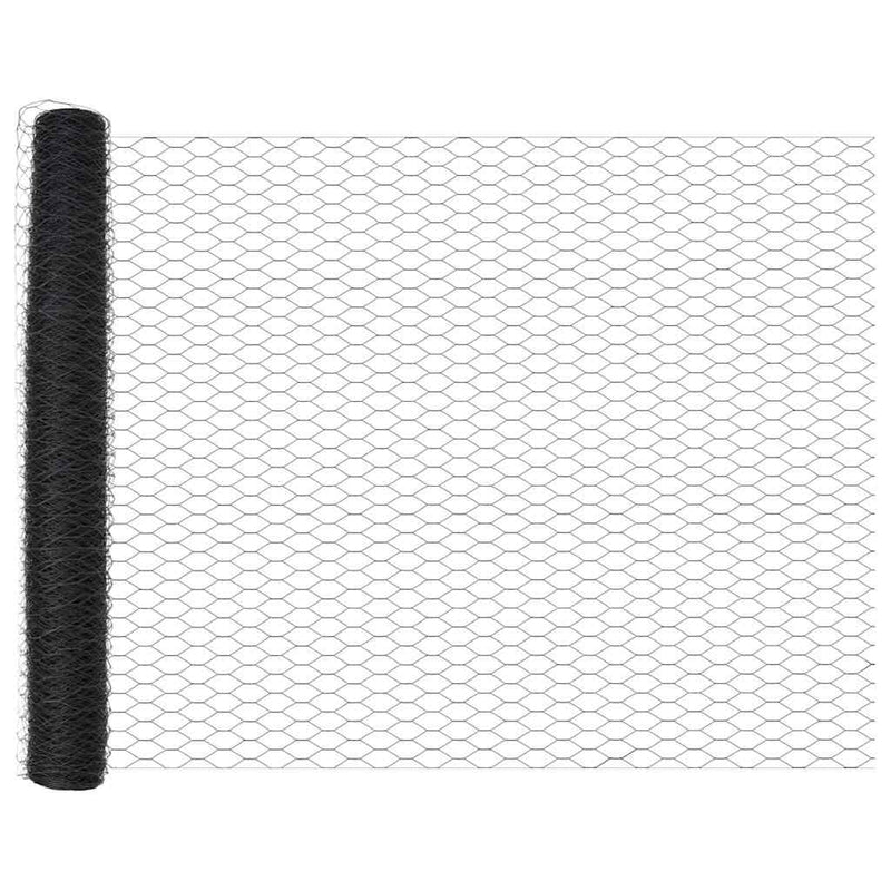 vidaXL Kerítés oszlopokkal Szürke 1.2 x 25 m PVC-bevonatos acél