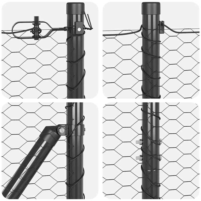 vidaXL Kerítés oszlopokkal Szürke 1.5 x 25 m PVC-bevonatos acél