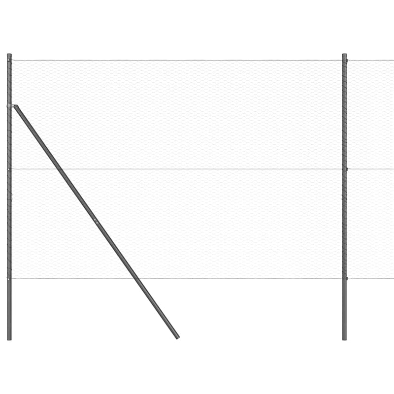 vidaXL Kerítés oszlopokkal Szürke 1.5 x 25 m PVC-bevonatos acél