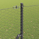 vidaXL Kerítés oszlopokkal Szürke 1.6 x 25 m PVC-bevonatos acél