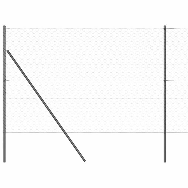 vidaXL Kerítés oszlopokkal Szürke 1.6 x 25 m PVC-bevonatos acél