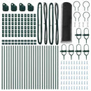 vidaXL Kerítés oszlopokkal Szürke 0.5 x 50 m PVC-bevonatos acél