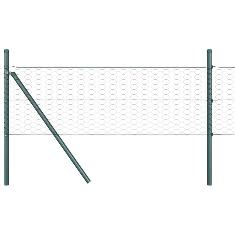 vidaXL Kerítés oszlopokkal Szürke 0.5 x 50 m PVC-bevonatos acél