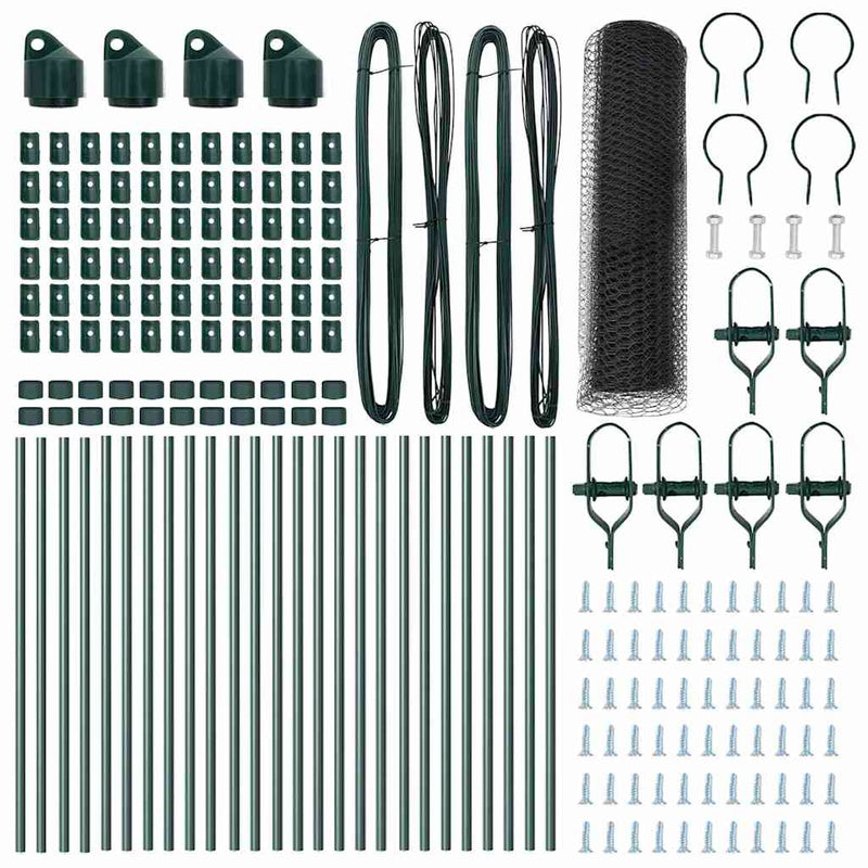 vidaXL Kerítés oszlopokkal Szürke 0.6 x 50 m PVC-bevonatos acél