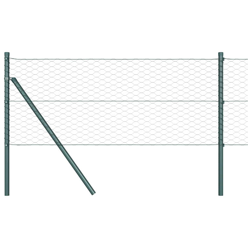 vidaXL Kerítés oszlopokkal Szürke 0.6 x 50 m PVC-bevonatos acél