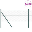 vidaXL Kerítés oszlopokkal Szürke 0.6 x 50 m PVC-bevonatos acél