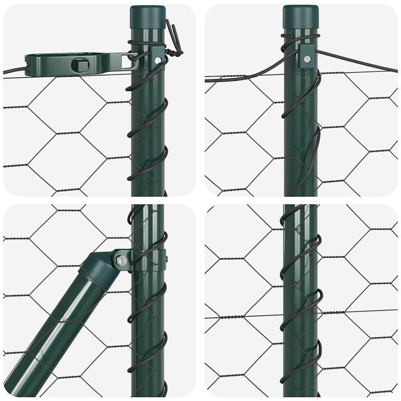 vidaXL Kerítés oszlopokkal Szürke 0.6 x 50 m PVC-bevonatos acél