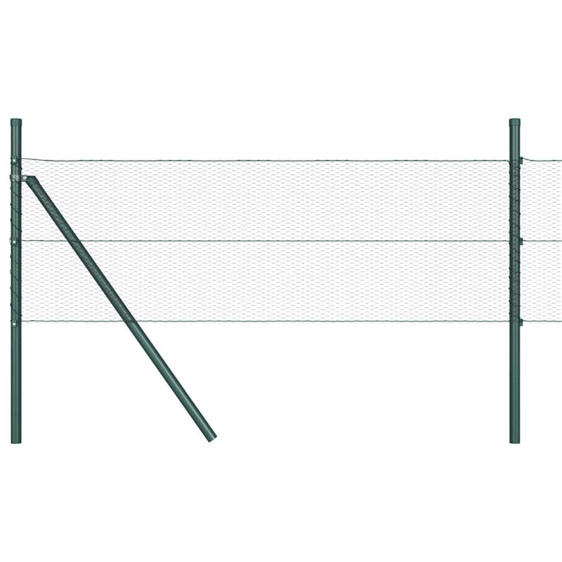 vidaXL Kerítés oszlopokkal Szürke 0.8 x 50 m PVC-bevonatos acél