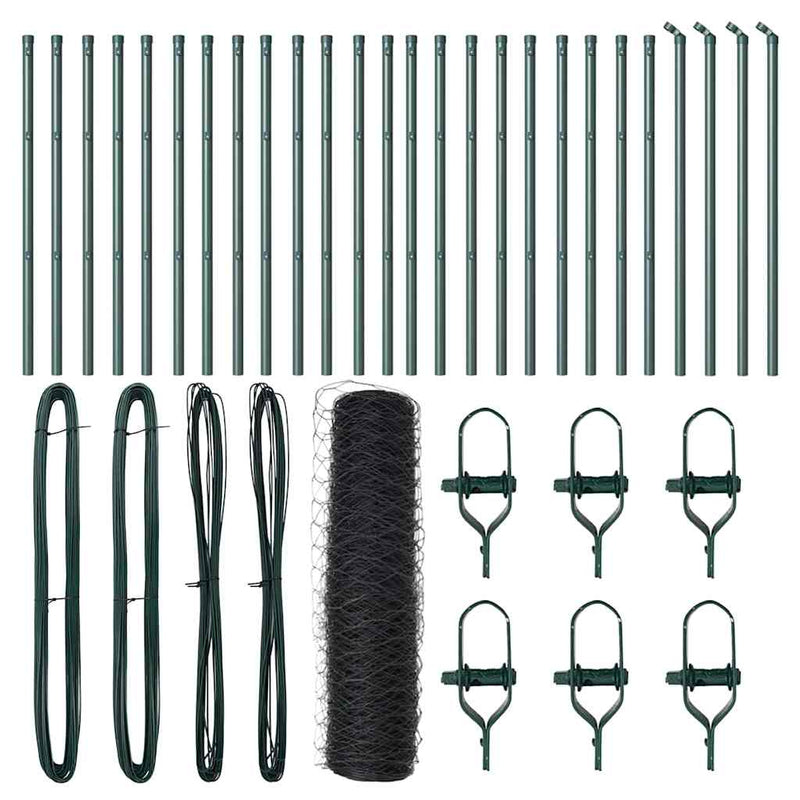 vidaXL Kerítés oszlopokkal Szürke 0.8 x 50 m PVC-bevonatos acél