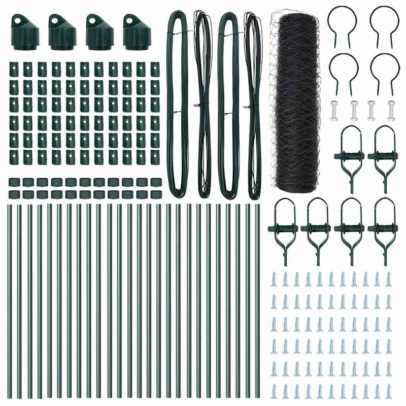 vidaXL Kerítés oszlopokkal Szürke 0.8 x 50 m PVC-bevonatos acél