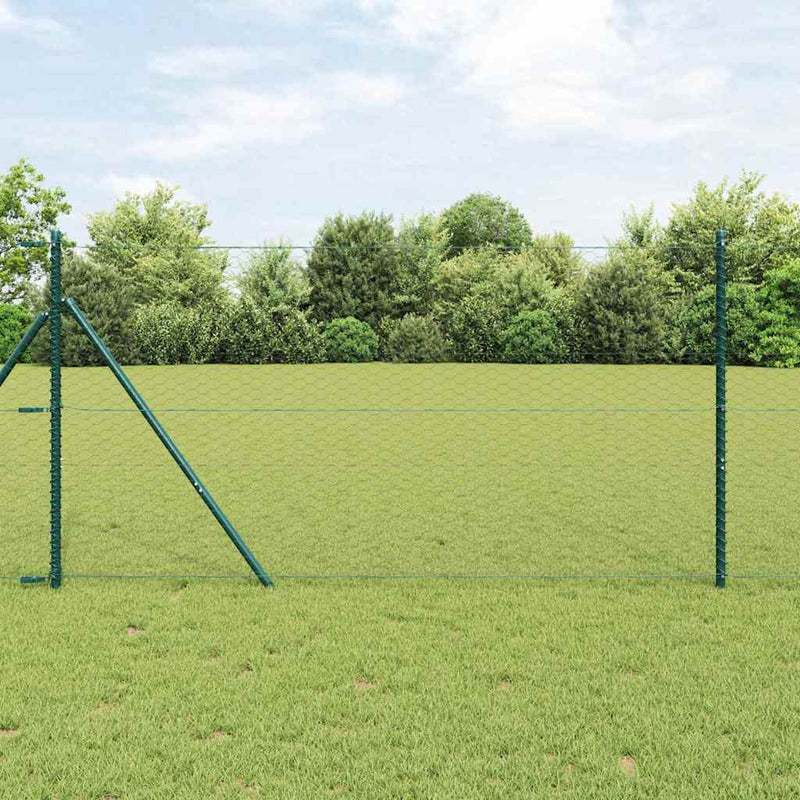 vidaXL Kerítés oszlopokkal Szürke 1 x 50 m PVC-bevonatos acél