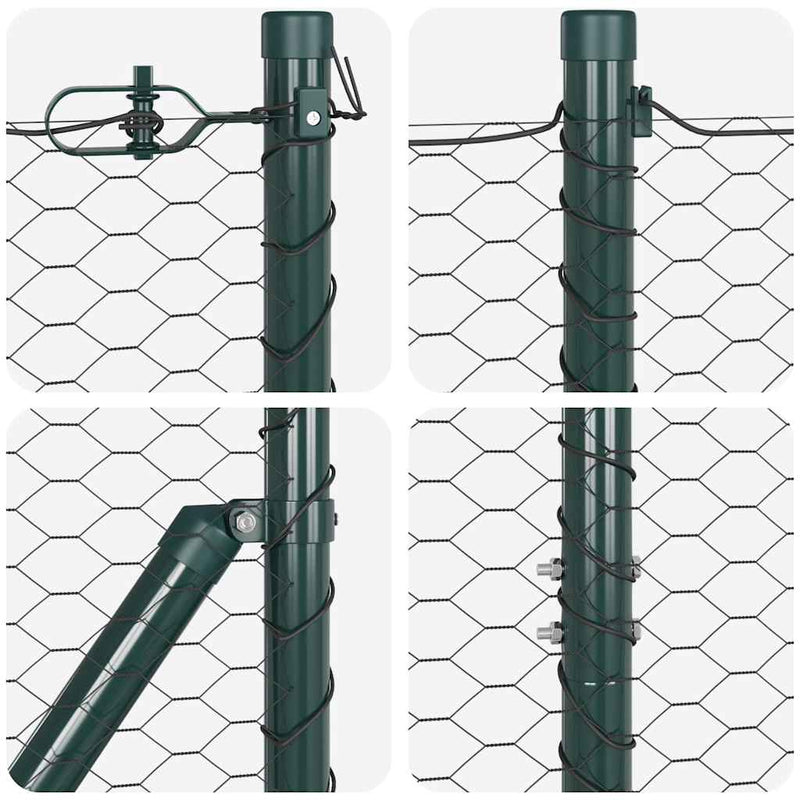 vidaXL Kerítés oszlopokkal Szürke 1.2 x 50 m PVC-bevonatos acél