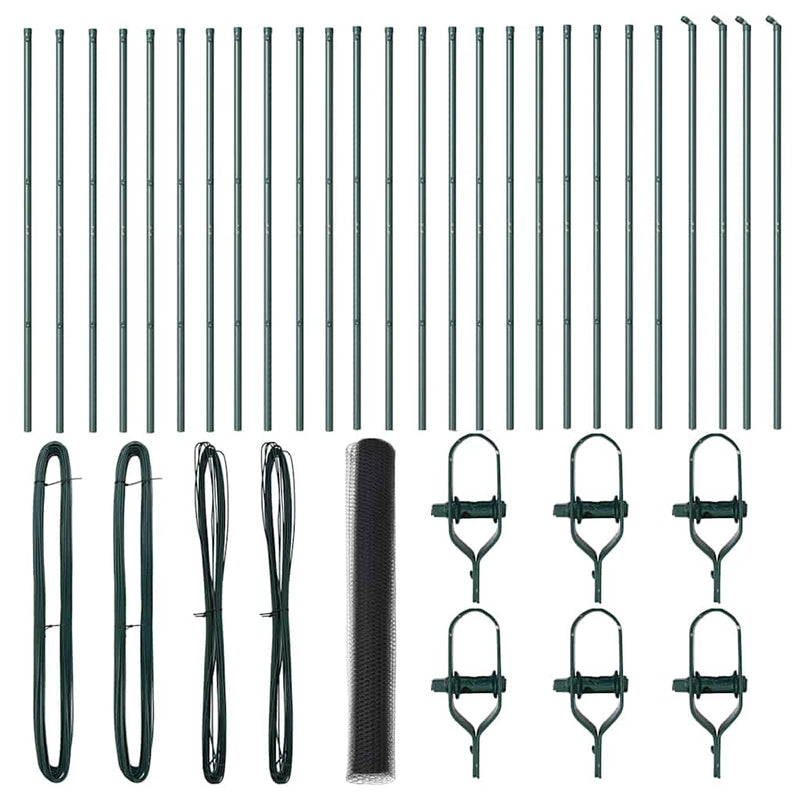 vidaXL Kerítés oszlopokkal Szürke 1.2 x 50 m PVC-bevonatos acél