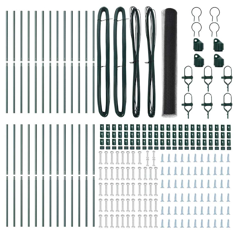 vidaXL Kerítés oszlopokkal Szürke 1.2 x 50 m PVC-bevonatos acél