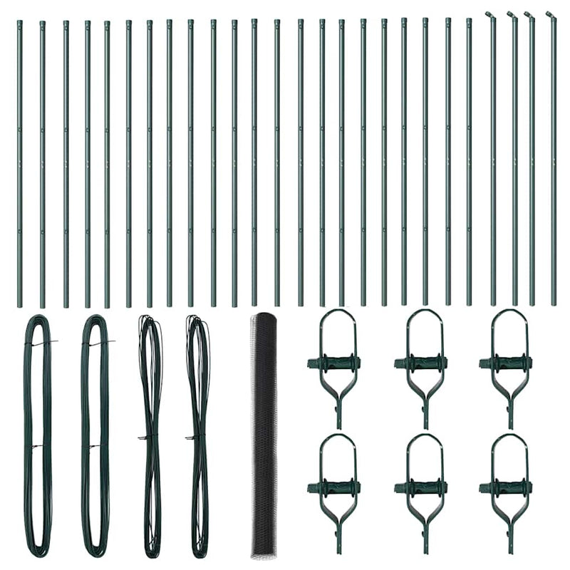 vidaXL Kerítés oszlopokkal Szürke 1.5 x 50 m PVC-bevonatos acél