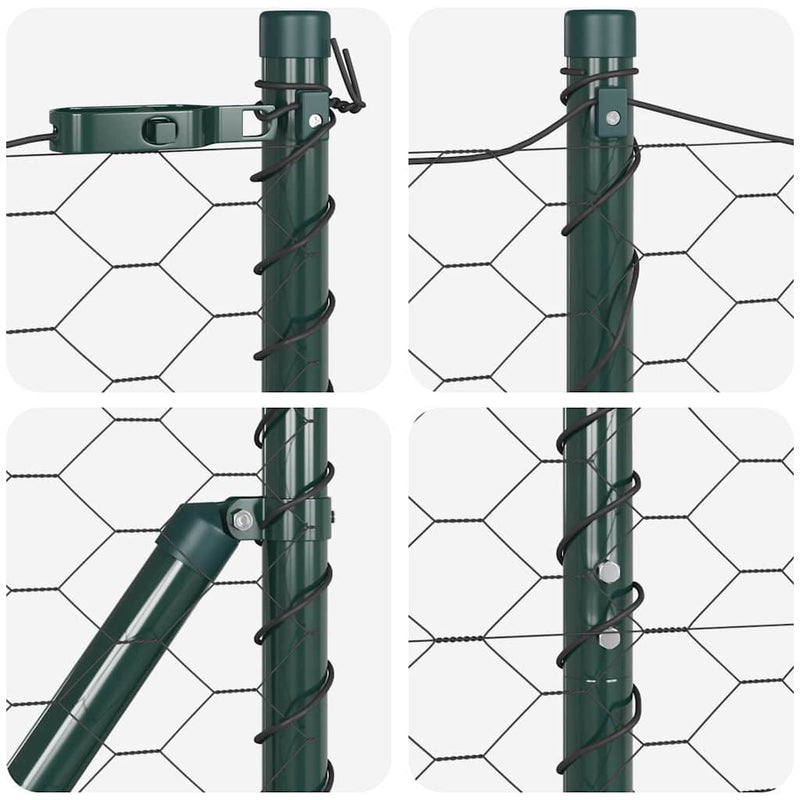 vidaXL Kerítés oszlopokkal Szürke 1.5 x 50 m PVC-bevonatos acél