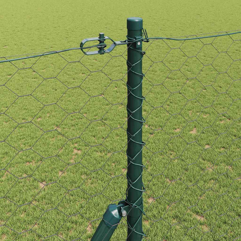 vidaXL Kerítés oszlopokkal Szürke 1.5 x 50 m PVC-bevonatos acél