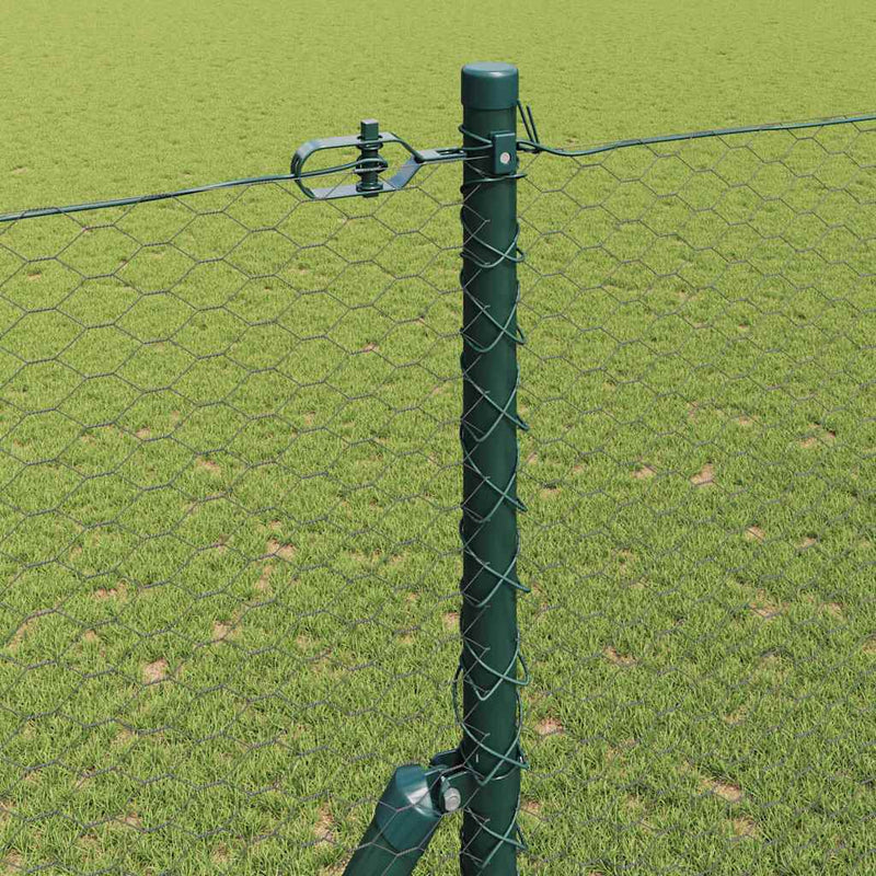 vidaXL Kerítés oszlopokkal Szürke 1.6 x 50 m PVC-bevonatos acél