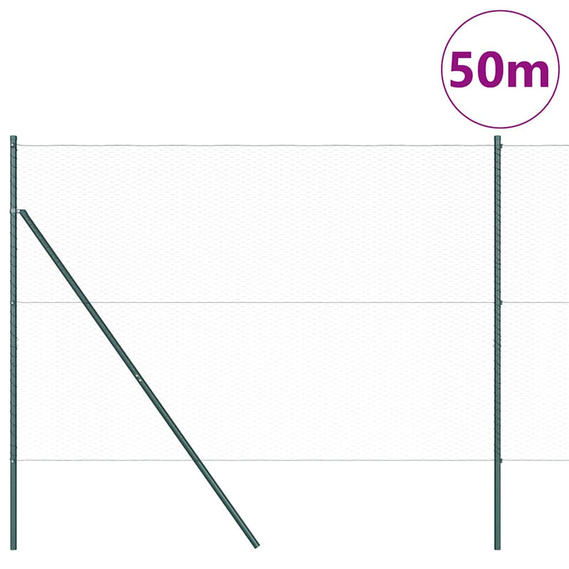 vidaXL Kerítés oszlopokkal Szürke 1.6 x 50 m PVC-bevonatos acél
