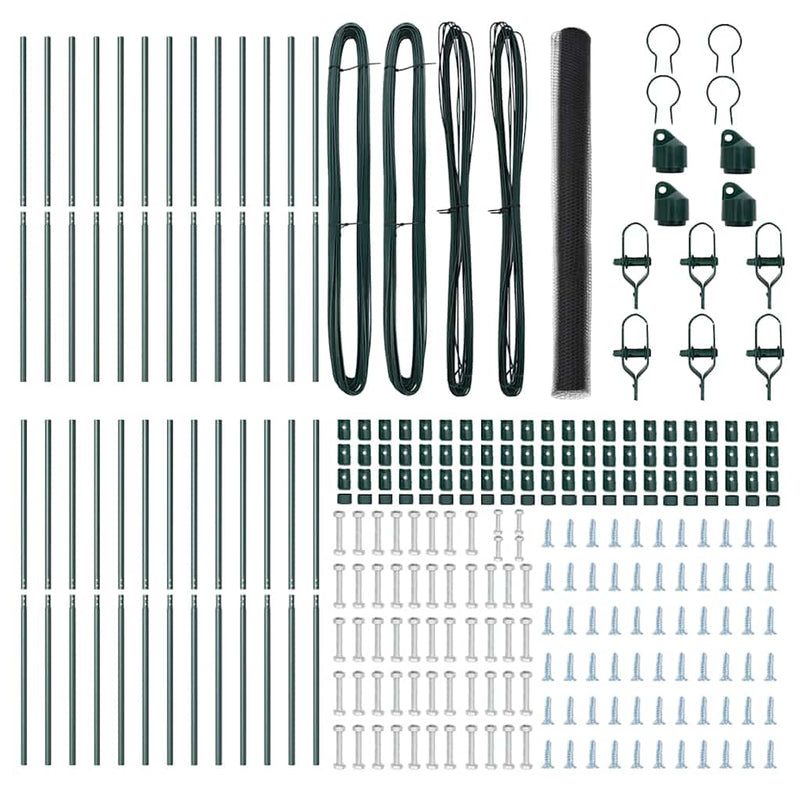 vidaXL Kerítés oszlopokkal Szürke 1.6 x 50 m PVC-bevonatos acél