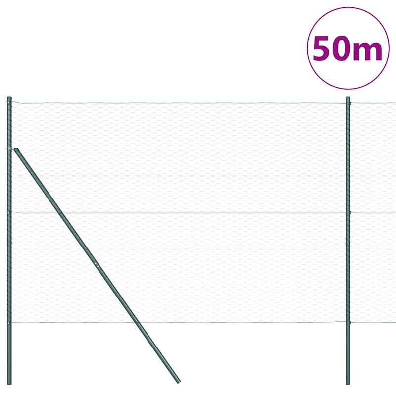 vidaXL Kerítés oszlopokkal Szürke 1.6 x 50 m PVC-bevonatos acél