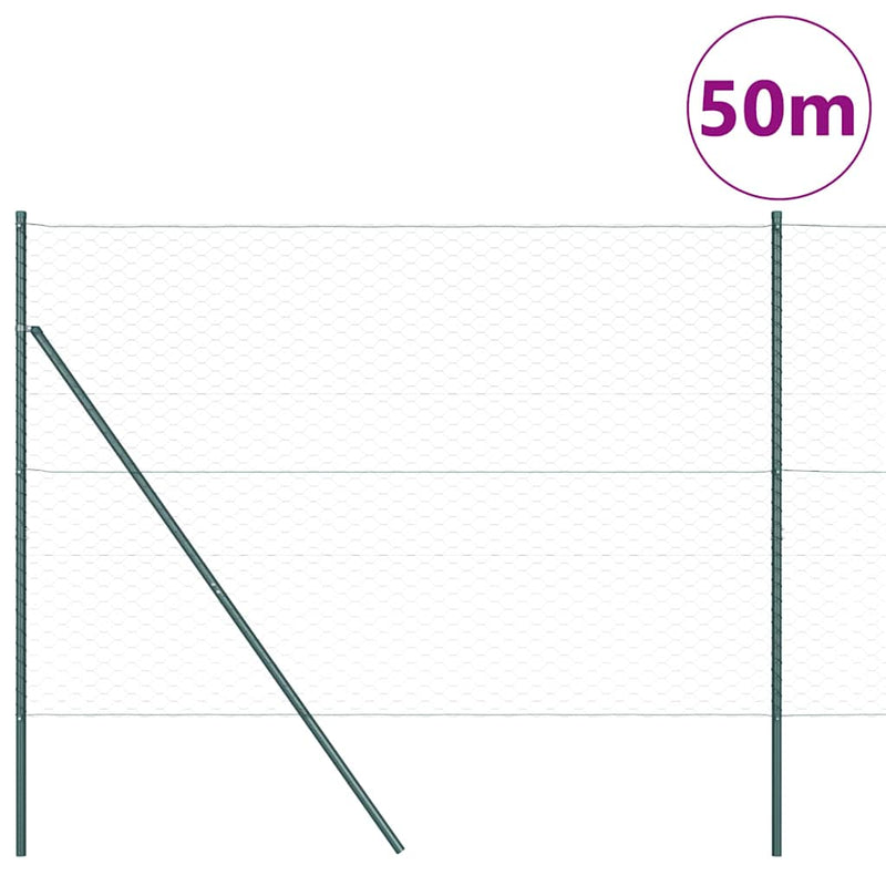 vidaXL Kerítés oszlopokkal Szürke 1.6 x 50 m PVC-bevonatos acél