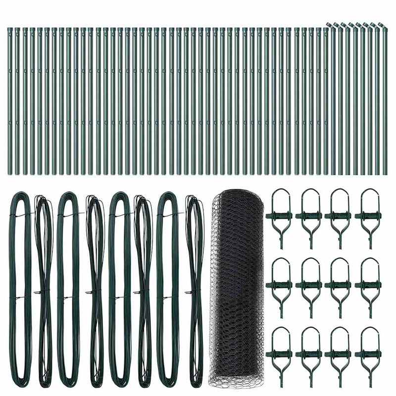 vidaXL Kerítés oszlopokkal Szürke 0.4 x 100 m PVC-bevonatos acél