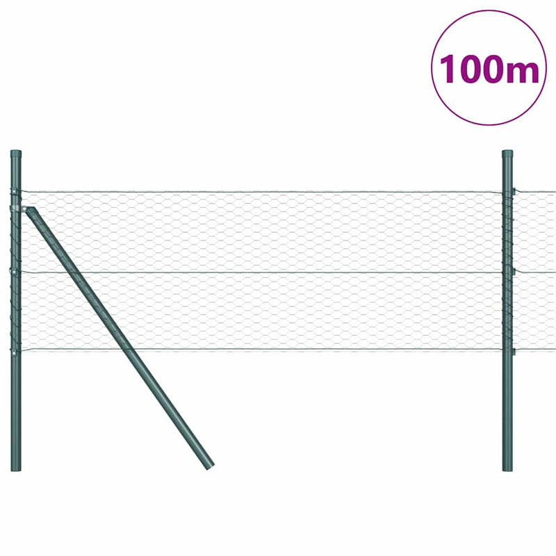 vidaXL Kerítés oszlopokkal Szürke 0.5 x 100 m PVC-bevonatos acél