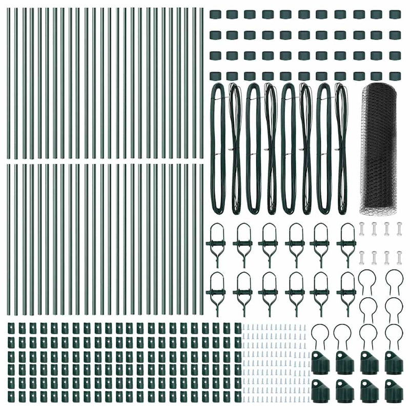vidaXL Kerítés oszlopokkal Szürke 0.6 x 100 m PVC-bevonatos acél