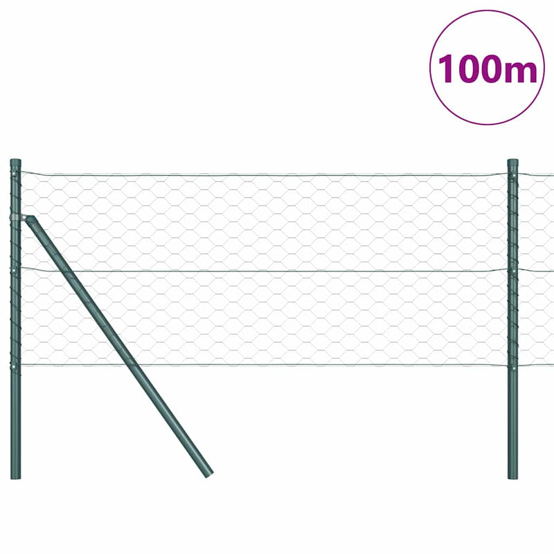 vidaXL Kerítés oszlopokkal Szürke 0.6 x 100 m PVC-bevonatos acél