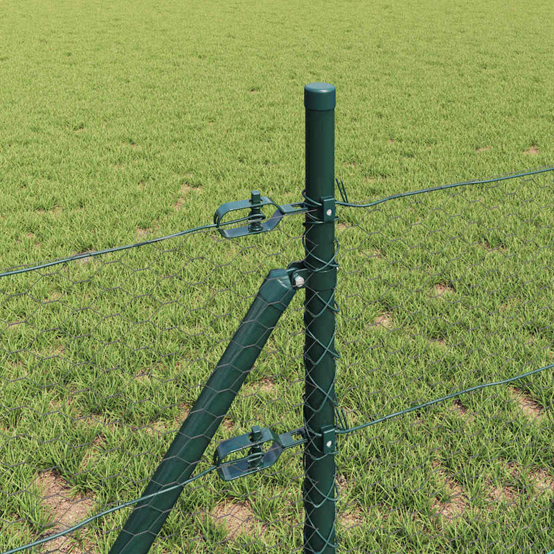 vidaXL Kerítés oszlopokkal Szürke 0.8 x 100 m PVC-bevonatos acél