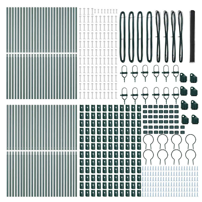vidaXL Kerítés oszlopokkal Szürke 1.5 x 100 m PVC-bevonatos acél