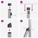 vidaXL Kerítés oszlopokkal Ezüst 0.5 x 10 m PVC-bevonatos acél