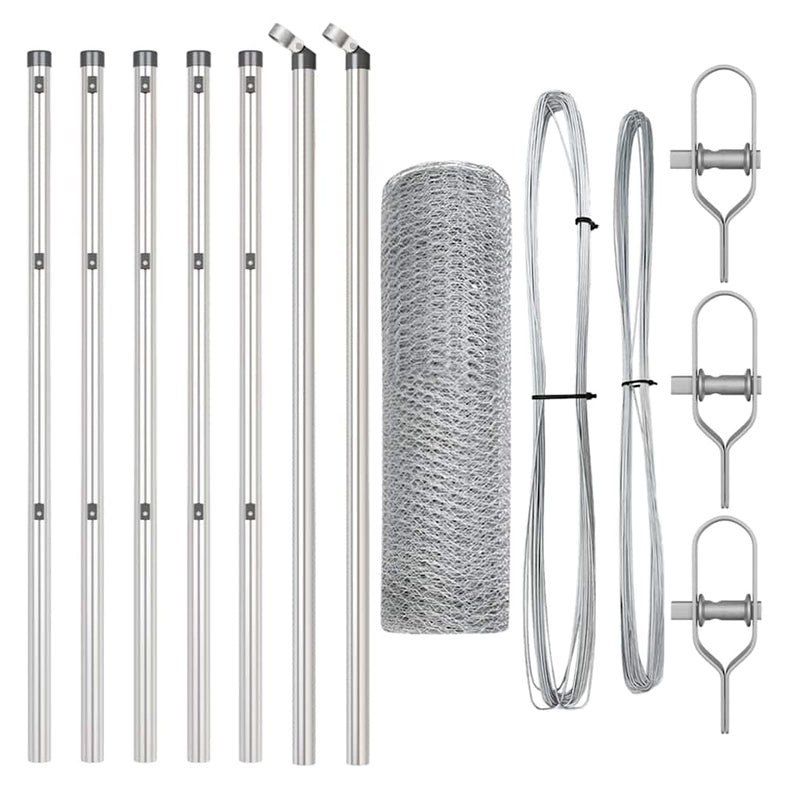 vidaXL Kerítés oszlopokkal Ezüst 0,6 x 10 m PVC-bevonatos acél