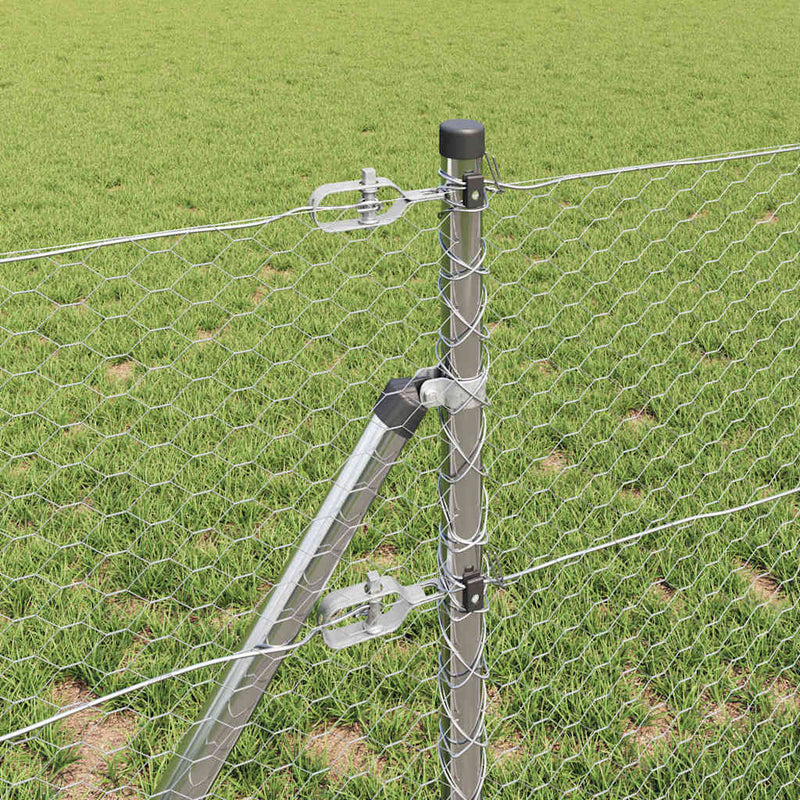 vidaXL Kerítés oszlopokkal Ezüst 0,6 x 10 m PVC-bevonatos acél