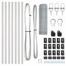 vidaXL Kerítés oszlopokkal Ezüst 0.8 x 10 m PVC-bevonatos acél