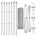 vidaXL Kerítés oszlopokkal Ezüst 0.8 x 10 m PVC-bevonatos acél