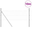 vidaXL Kerítés oszlopokkal Ezüst 0.8 x 10 m PVC-bevonatos acél