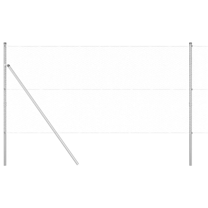 vidaXL Kerítés oszlopokkal Ezüst 1 x 10 m PVC-bevonatos acél