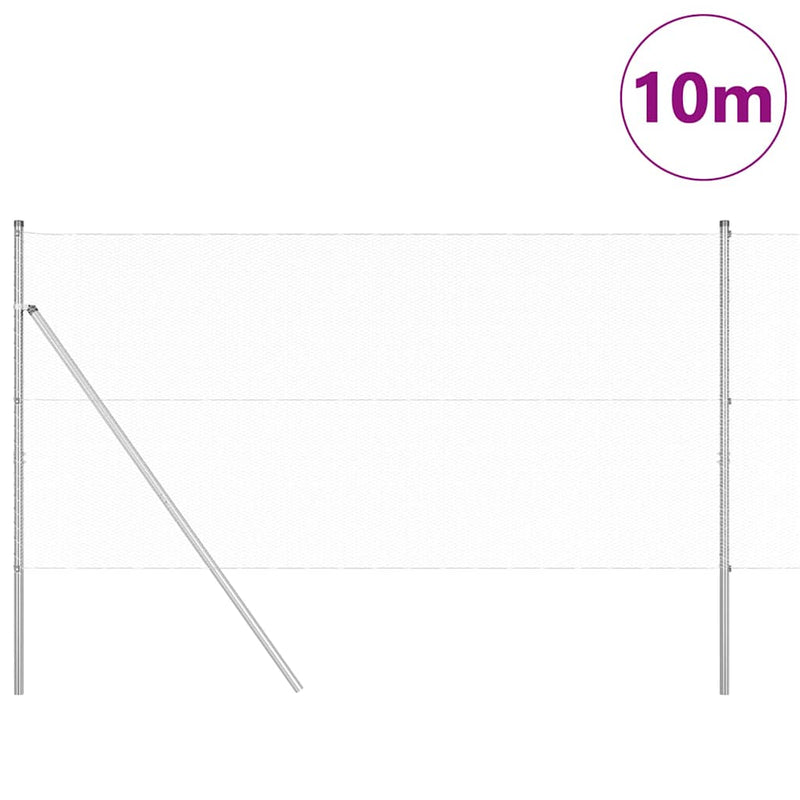 vidaXL Kerítés oszlopokkal Ezüst 1.2 x 10 m PVC-bevonatos acél