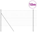 vidaXL Kerítés oszlopokkal Ezüst 1.2 x 10 m PVC-bevonatos acél