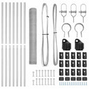 vidaXL Kerítés oszlopokkal Ezüst 1.4 x 10 m PVC-bevonatos acél