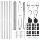 vidaXL Kerítés oszlopokkal Ezüst 1.5 x 10 m PVC-bevonatos acél