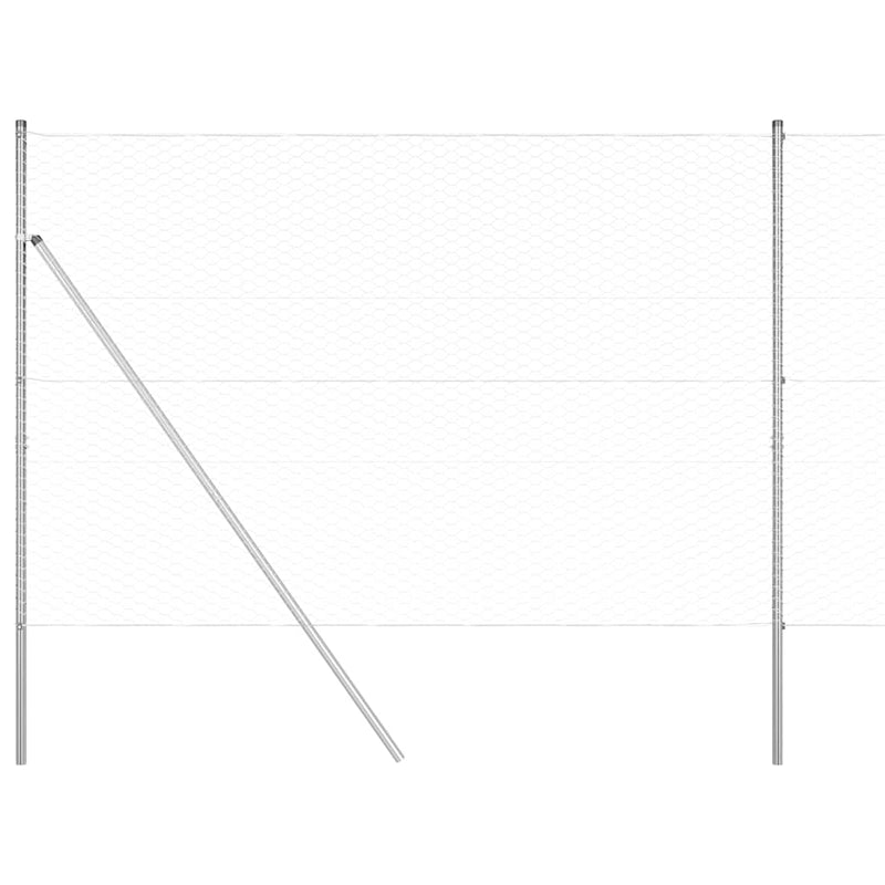 vidaXL Kerítés oszlopokkal Ezüst 1.5 x 10 m PVC-bevonatos acél
