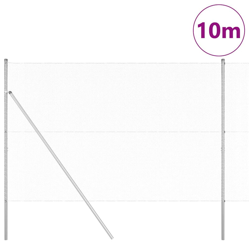 vidaXL Kerítés oszlopokkal Ezüst 1.6 x 10 m PVC-bevonatos acél