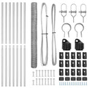 vidaXL Kerítés oszlopokkal Ezüst 1.6 x 10 m PVC-bevonatos acél