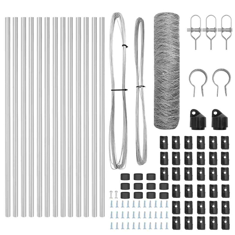 vidaXL Kerítés oszlopokkal Ezüst 0,4 x 25 m PVC-bevonatos acél