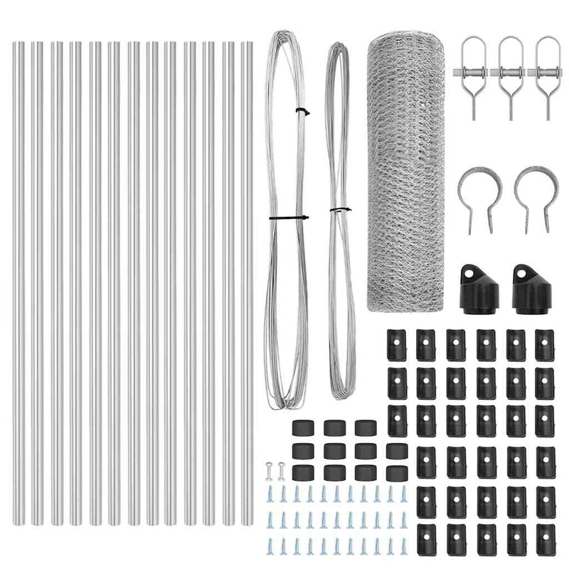 vidaXL Kerítés oszlopokkal Ezüst 0.5 x 25 m PVC-bevonatos acél
