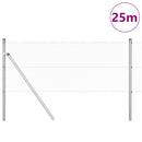 vidaXL Kerítés oszlopokkal Ezüst 0,6 x 25 m PVC-bevonatos acél